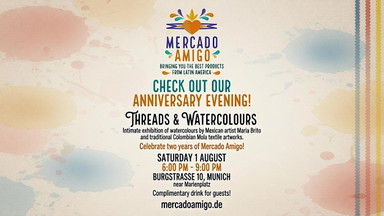 Threads & Watercolours Exhibition: Mercado Amigo Turns Two
