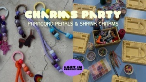 CHARMS PARTY – Schlüsselanhänger-Unikat aus Perlen, Paracord und Schrinkle-Folie