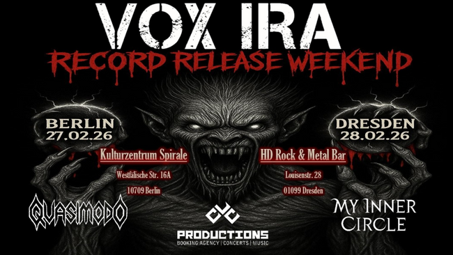 RECORD RELEASE WEEKEND | Vox Ira + Support: My Inner Circle