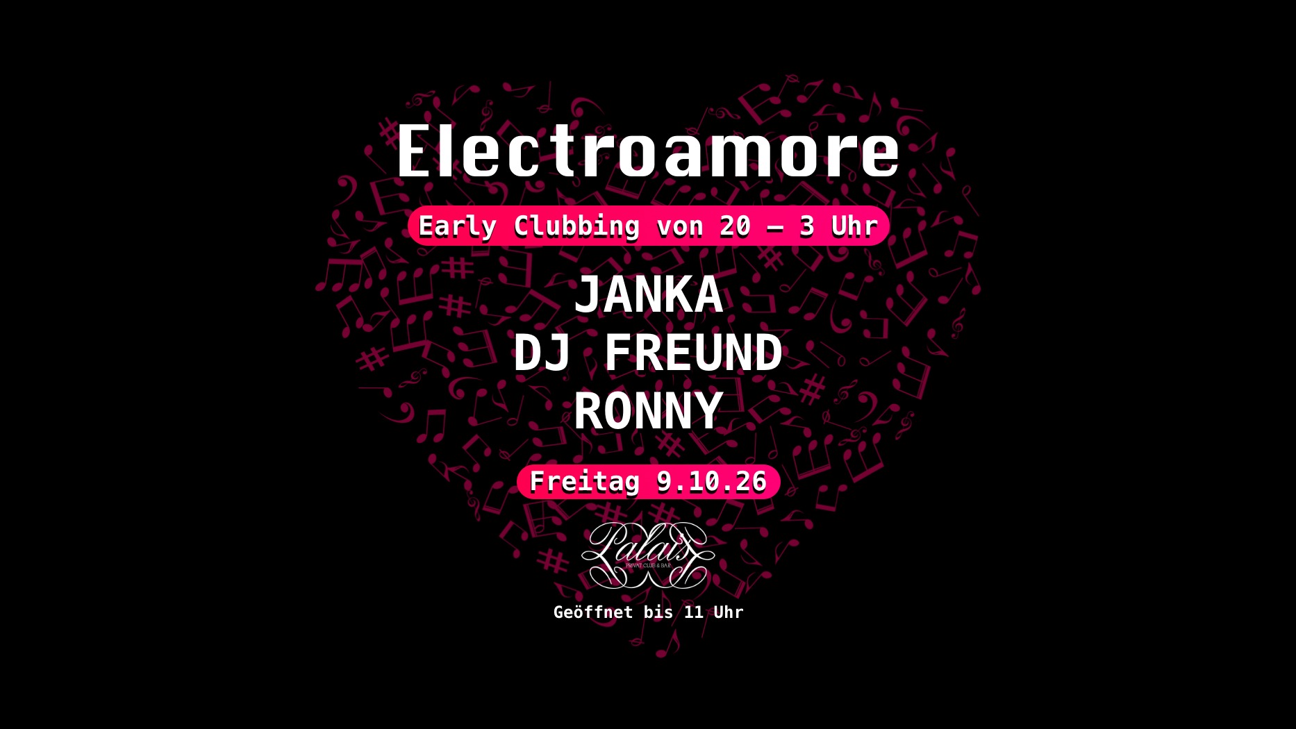 Early Clubbing im Palais mit Electroamore