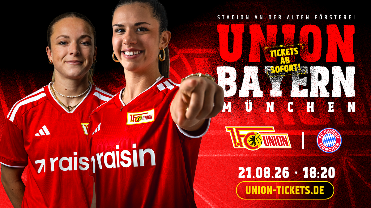 Titelbild der Veranstaltung Frauen-Bundesliga: 1. FC Union Berlin vs. FC Bayern München