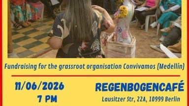 "Soli event for the Colombian Community organisation Convivamos" - im RegenbogenCafé