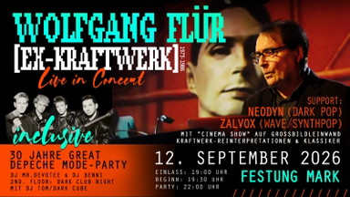 Wolfgang Flür (ex-KRAFTWERK 1973-1986) & Support-Acts & Aftershowparties@2 Floors!