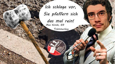 Schallplattenauktion im Biergarten mit Max Kinski