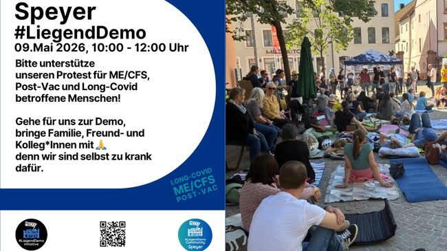 #LIEGENDDEMO für ME/CFS, Post-VAC + Long-COVID-Betroffene