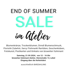 END OF SUMMER SALE im Atelier