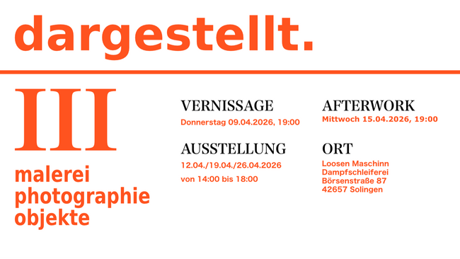dargestellt. III - Malerei, Photographie, Objekte