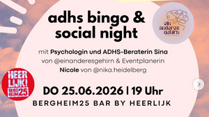 ADHS Bingo & Social Night in der BERGHEIM25 Bar