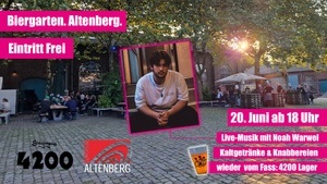 Biergarten. Altenberg. Livemusik mit Noah Warwel