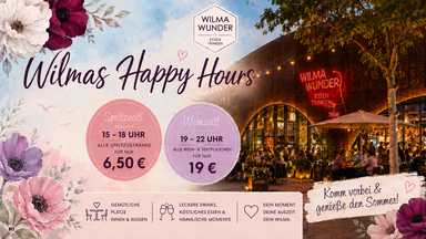 WILMAS HAPPY HOURS 🍹🍷 Spritz 6,50€  Flasche 19€