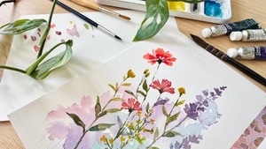 Whispers of the Meadow - Aquarell Wildblumen