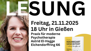 Hochbegabung: Lesung am 21.11.2025 in Gießen mit Susanne Burzel