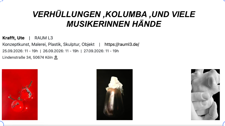 verhüllungen ,Kolumba und viele Musikerinnen Hände