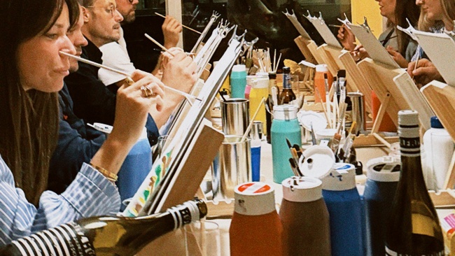 Acrylmalen: Portrait & Plopp –  die extra Portion Farbe im Glas  – All Levels (2,5 Stunden) DIY Workshop Date!