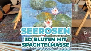 Seerosen Symphonie – Strukturen aus Farbe und Spachtelmasse