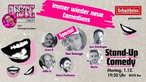 BESTE Stand-Up Comedy - Stand up 19:30 Uhr in der BESTE Bar im Wedding direkt am Leopoldplatz