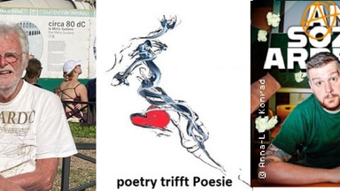 poetry trifft Poesie Der Slammer Malte Küppers und der Rezitator Wolfgang Wewer zu Gast bei Michael Domas