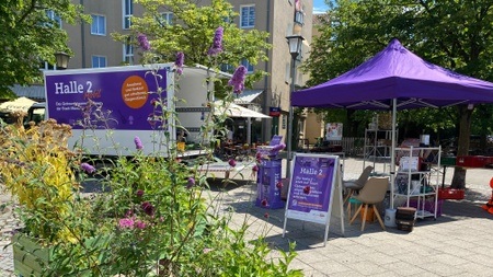 Wochenmarkt Allach: Gebrauchtes abgeben und entdecken mit dem Halle 2 Mobil!