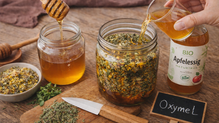 Kräuterkurs I Stelle ein Oxymel, Kräutersalz, Kräuteröl oder Tinktur her