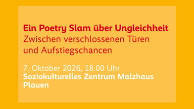 Ein Poetry Slam über Ungleichheit - Zwischen verschlossenen Türen und Aufstiegschancen