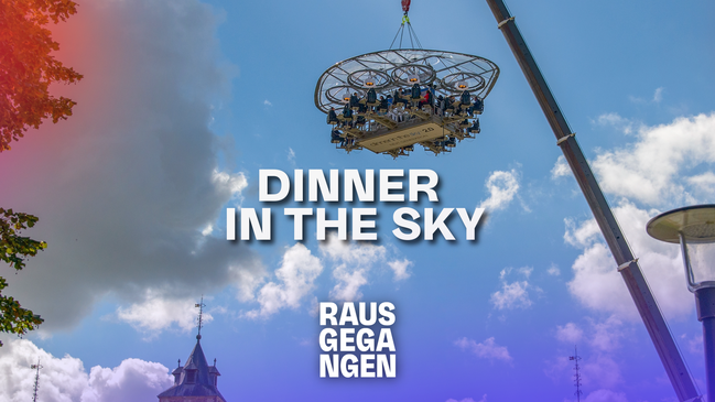 Dinner in the Sky mit Rausgegangen | Düsseldorf