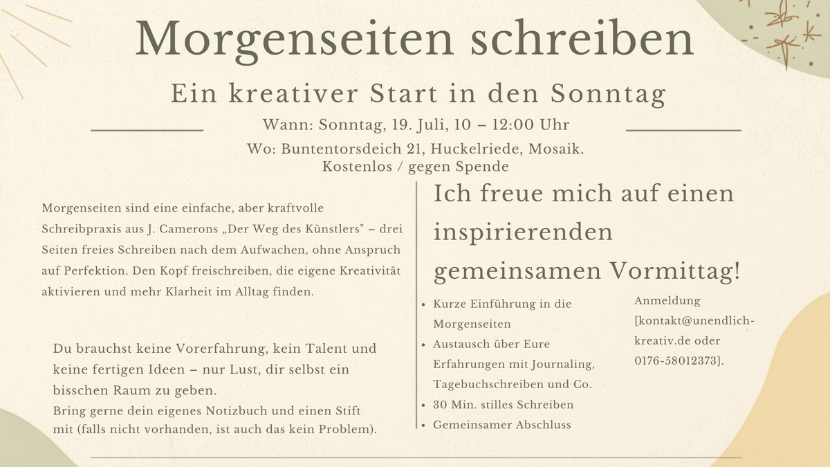 Morgenseiten schreiben - Ein kreativer Start in den (Sonn)Tag