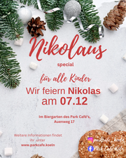 Nikolaus auf dem Weihnachtsmarkt Parkcafe