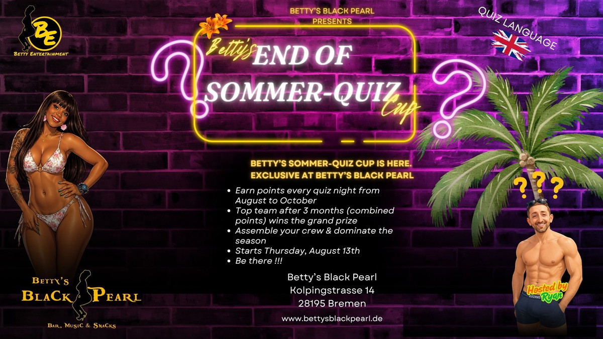 Titelbild der Veranstaltung Betty's Quiz Night - End of Sommer Quiz Cup