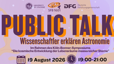 SFB1601 Public talk: Die kosmische Entwicklung der Lebensräume massereicher Sterne