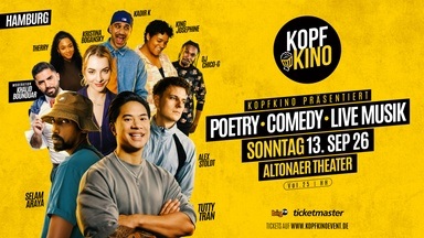 Kopfkino Vol.25: Poetry • Comedy • Live Musik in Hamburg