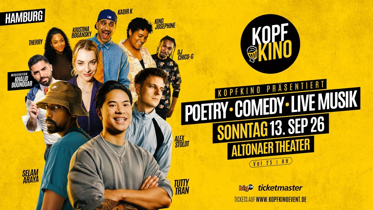 Kopfkino Vol.25: Poetry • Comedy • Live Musik in Hamburg