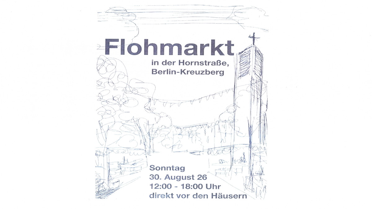 Titelbild der Veranstaltung Flohmarkt in der Hornstraße, Berlin Kreuzberg
