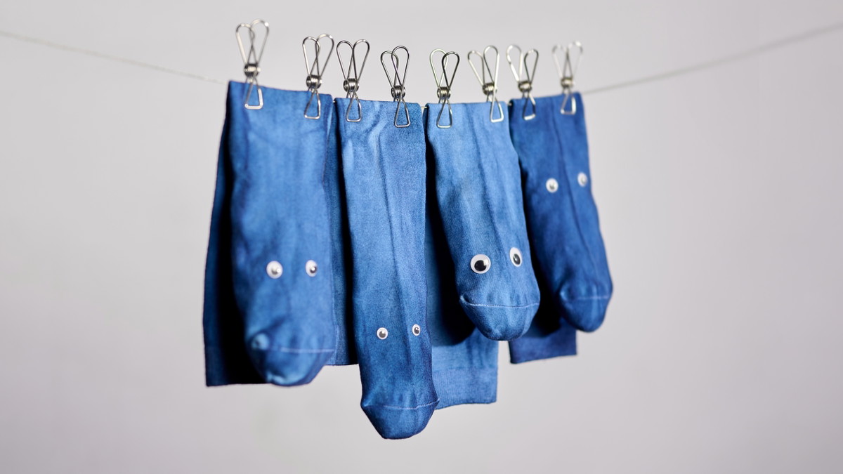 Johannes Hoffmann – Clothesline Socks (Herzen Blau)