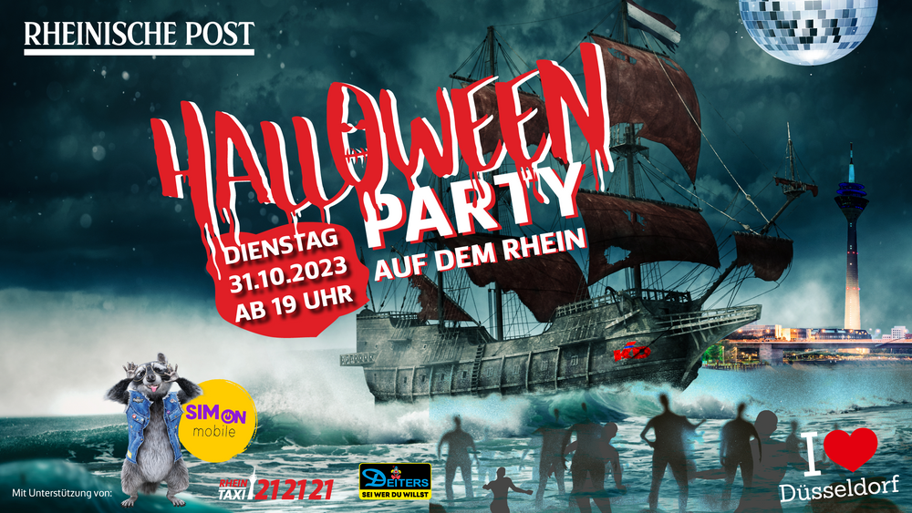 Rheinische Post präsentiert: Halloween-Party in Düsseldorf auf dem Rhein | MS RheinFantasie