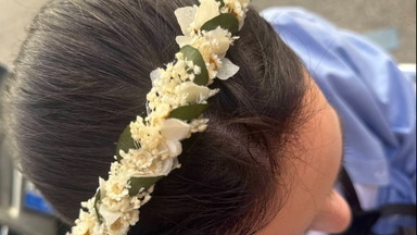 Haarkranz mit Trockenblumen