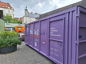 Halle 2 Pop-up-Container: Secondhand-Verkauf und Annahme auf dem Viktualienmarkt