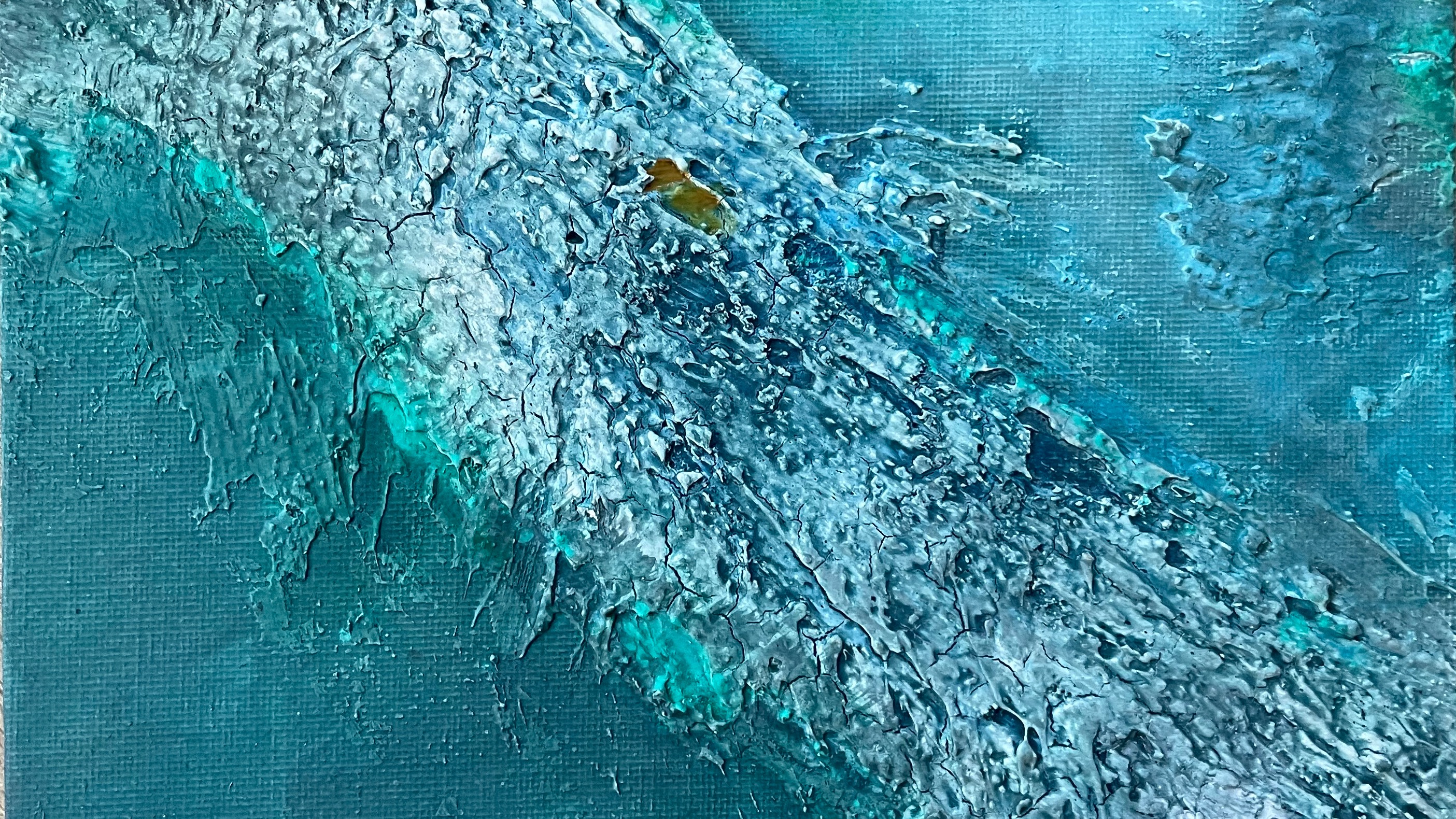 MEERESRAUSCHEN - Workshop abstrakte Acrylmalerei mit Strukturpaste in einem schönen Atelier in Hamburg