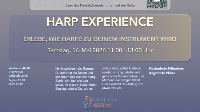 Harp Experience - Erlebe, wie die Harfe zu Deinem Instrument wird