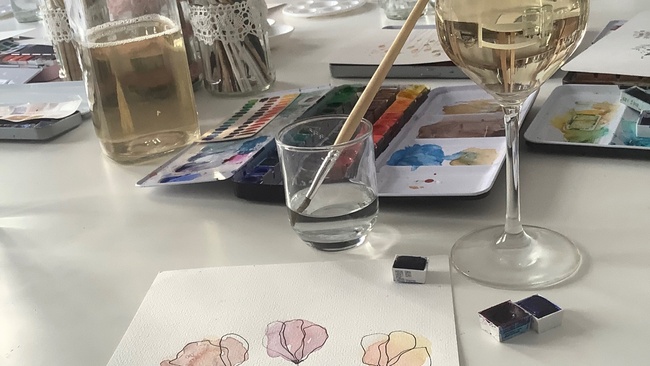 Paint and Drink: Aquarell-Workshop mit Wein