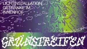 Lichtinstallation & Getränke im Innenhof