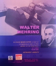 ICH PACKE MEINEN KOFFER und darin ist - Vortragslesung über WALTER MEHRING