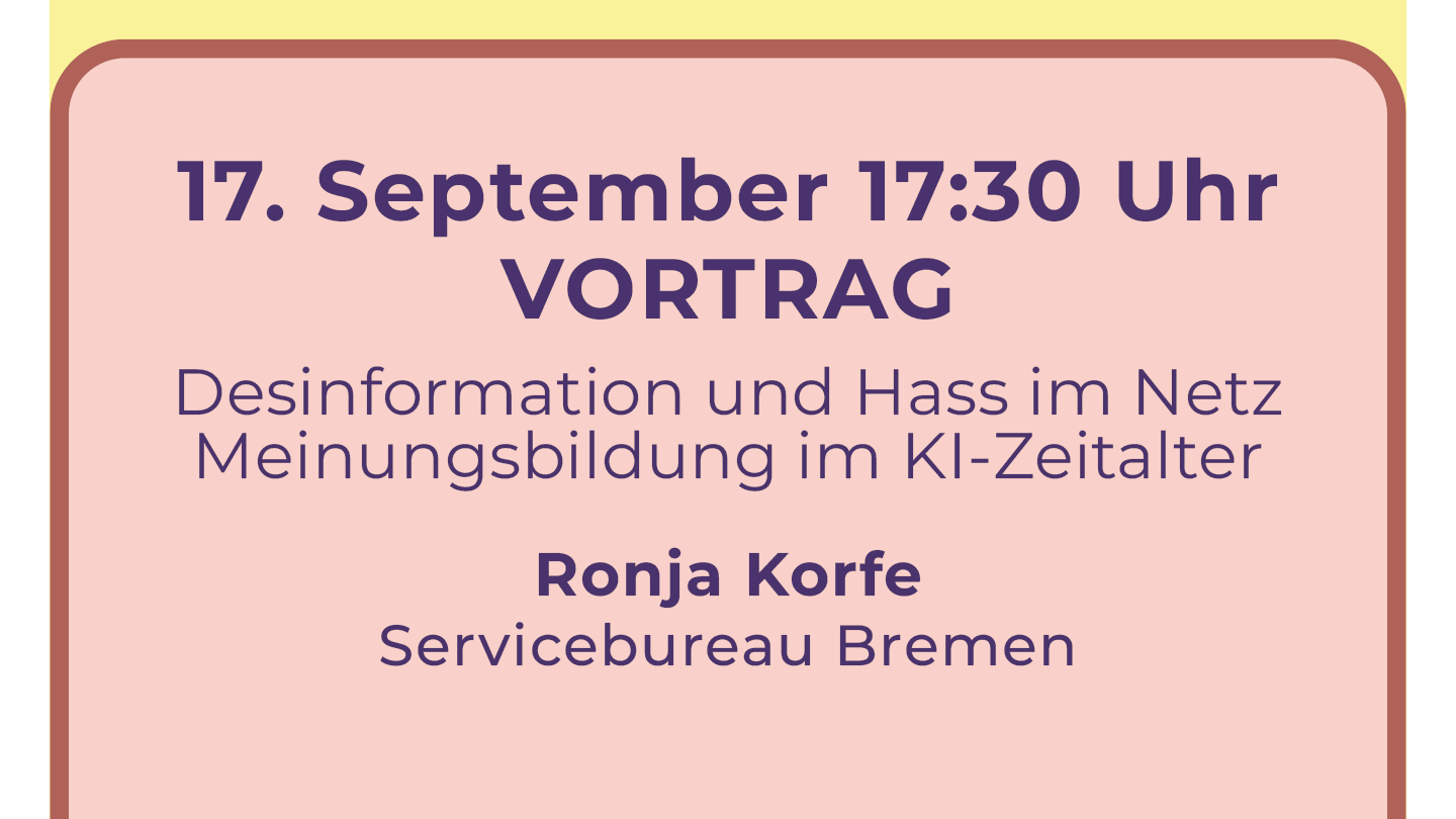 Politabend – Desinformation und Hass im Netz – Meinungsbildung im KI-Zeitalter