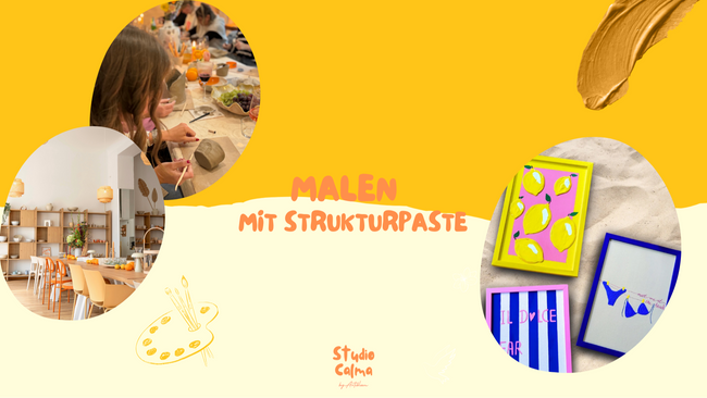 Malen mit Strukturpaste auf Leinwand Workshop im Studio Calma Düsseldorf