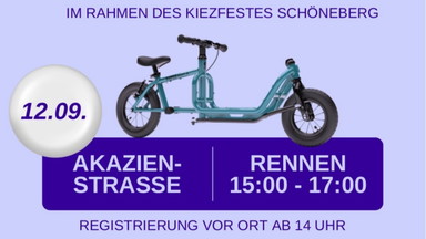 Erstes Berliner Lastenlaufrad-Rennen beim Kiezfest Schöneberg