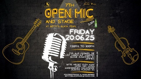 7th OPEN MIC & STAGE NIGHT at Betty's Black Pearl