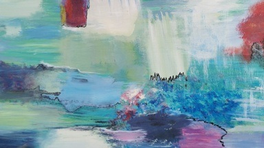 Abstraktes Experimentieren mit Acryl