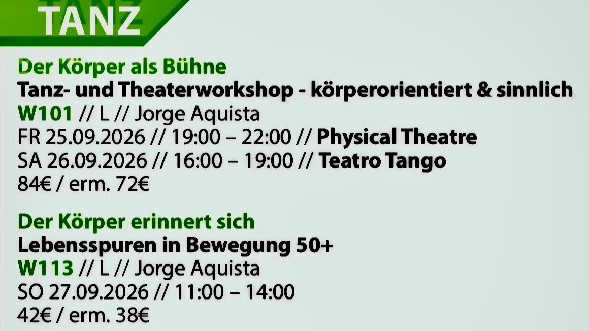 Titelbild der Veranstaltung Der Körper als Bühne