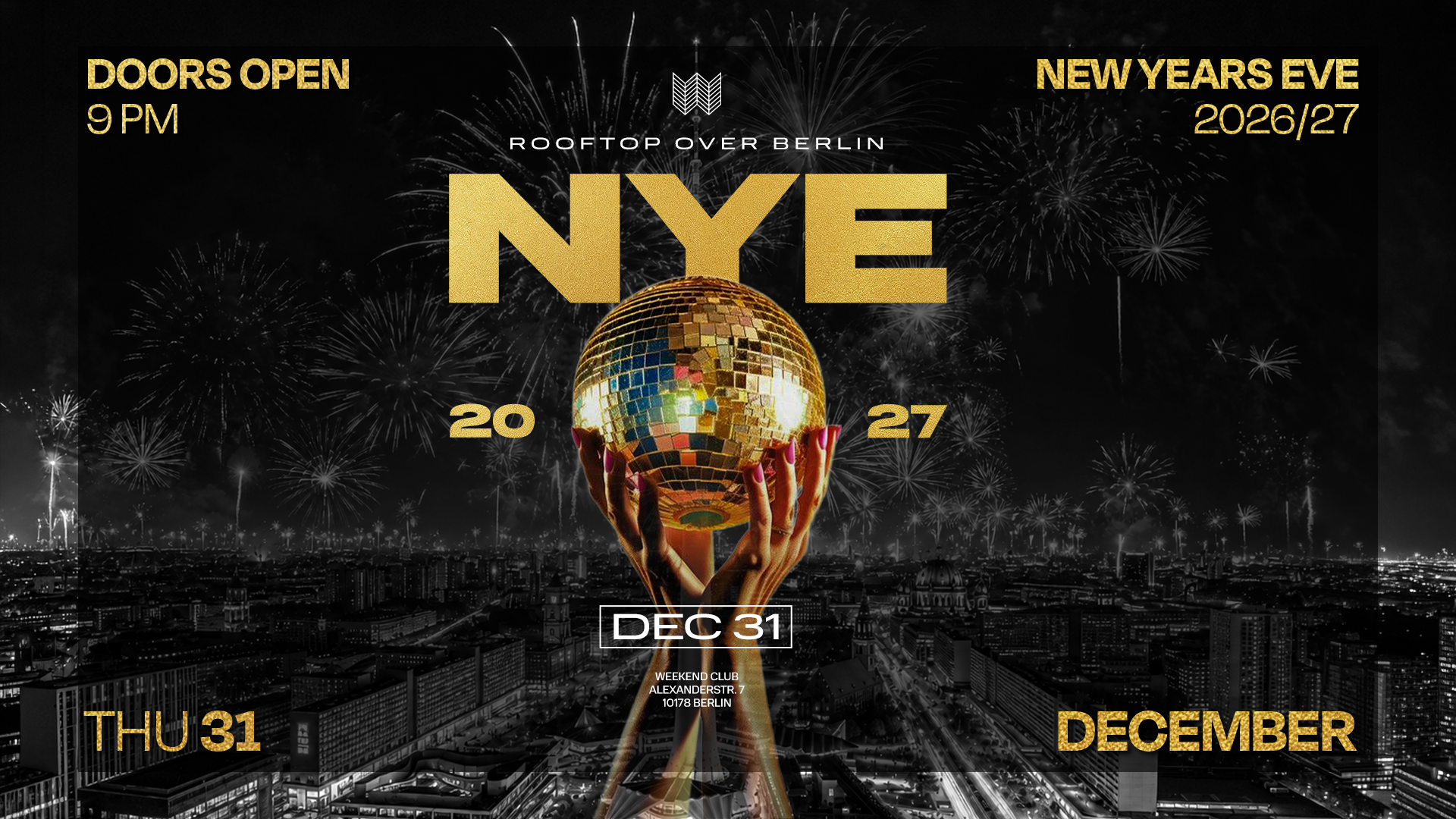 NEW YEAR'S EVE 2026/27 – ROOFTOP OVER BERLIN