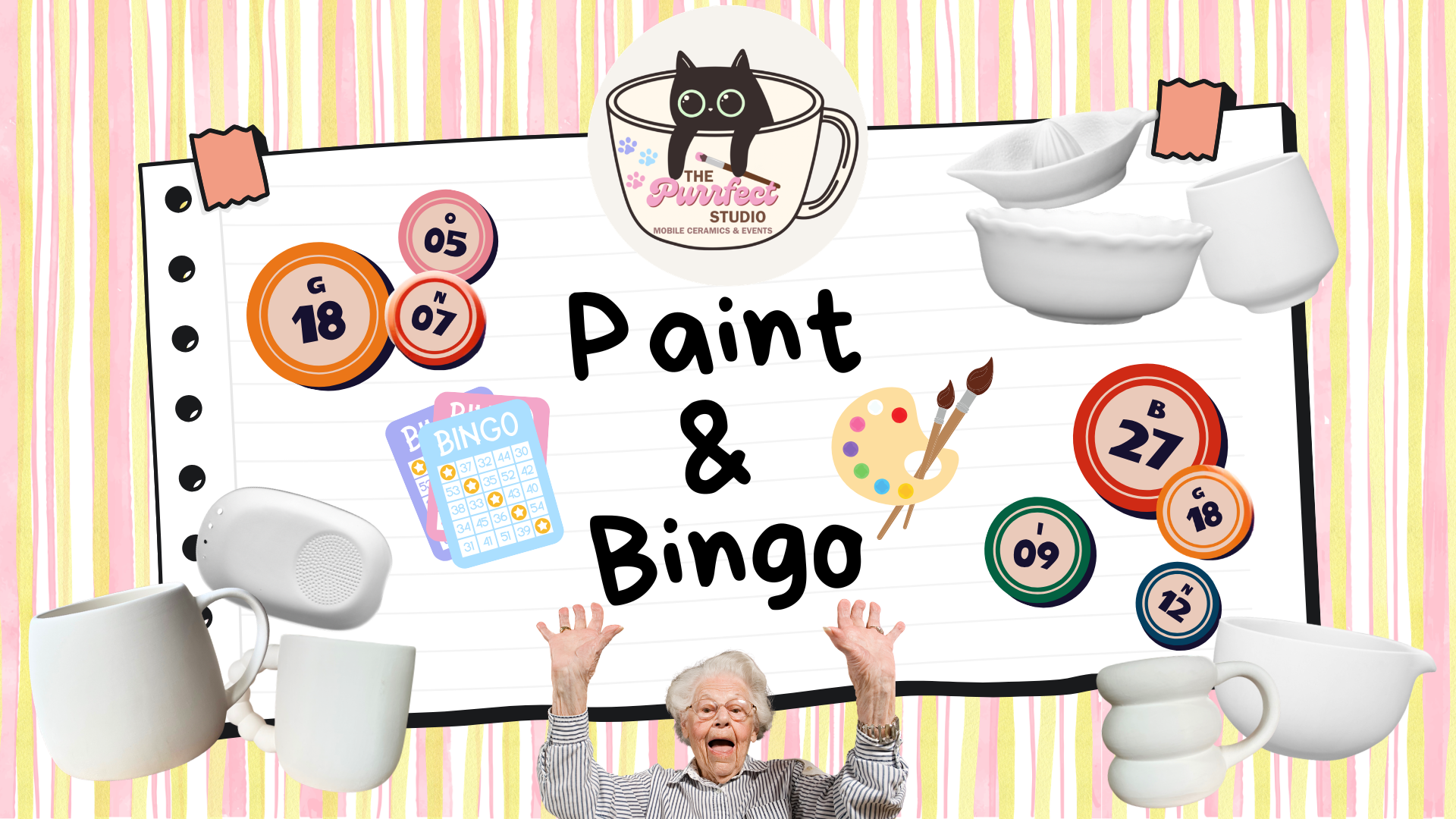🫟✨🎱 Bingo Night 🎱✨🫟 Keramik bemalen I Matcha I Mocktails I Bingo