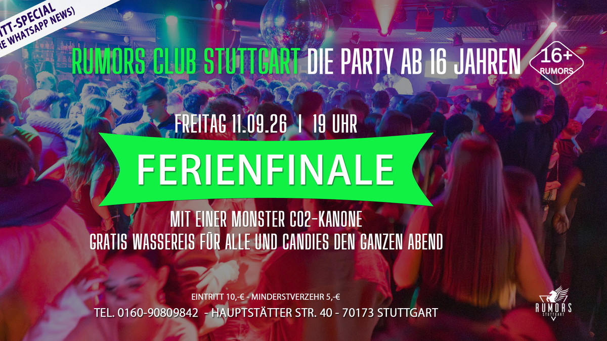 Titelbild der Veranstaltung DIE PARTY ab 16 Jahren - Stuttgarts angesagteste 16er Party!